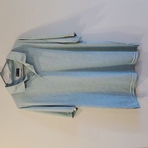 Jack Nicklaus Light Blue Green Paisley Print Staydri Polo Golf Shirt XL